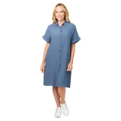 Hemdblusen-Kleid „Helena“ blau