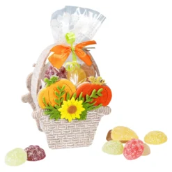 Herbstkörbchen gefüllt mit Mini-Fruchtgelee, 75 g