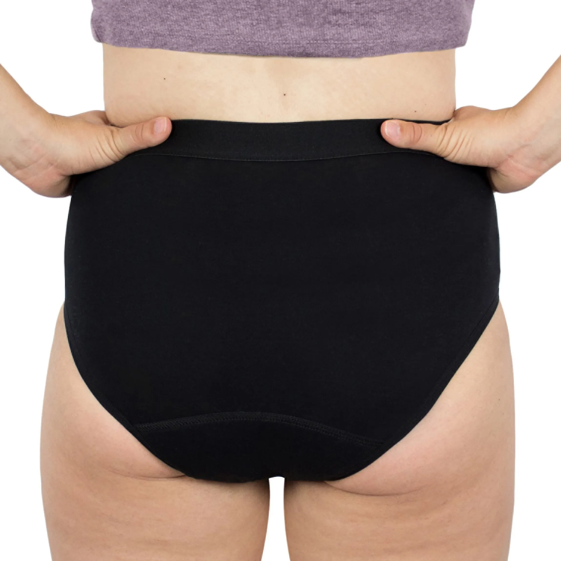 High-waist Slip mit Saugeinlage Schwarz