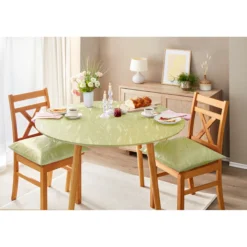 Jacquard-Spanntischdecke zartgrün