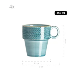 Kaffeebecher-Set, Porzellan Prospero