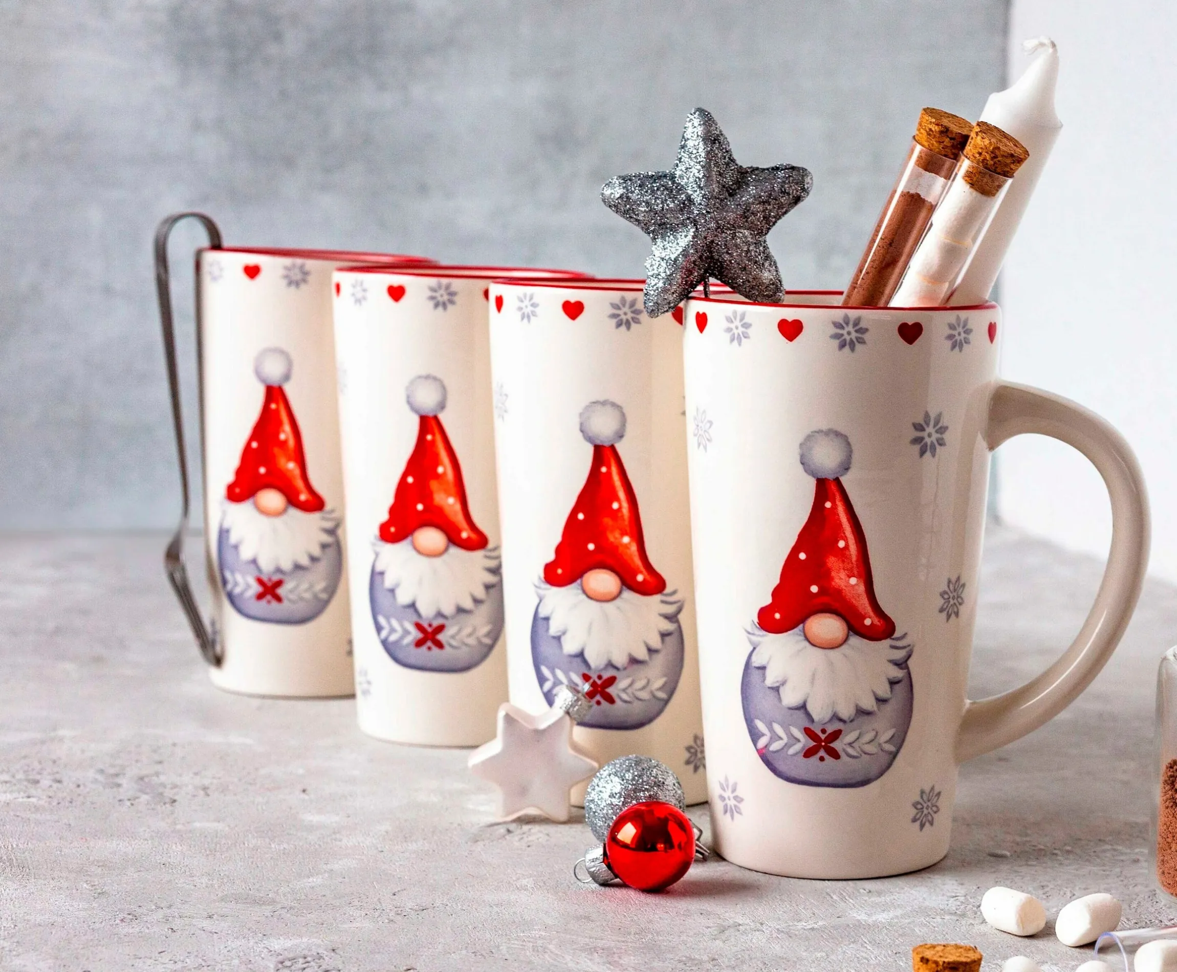 Kaffeebecher-Set, Steingut Aurela
