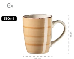 Kaffeebecher-Set, Steingut LUMACA Grau