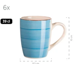Kaffeebecher-Set, Steingut LUMACA Dunkelbau