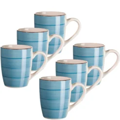 Kaffeebecher-Set, Steingut LUMACA Dunkelbau