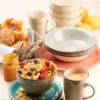 Kaffeebecher-Set, Steingut LUMACA Olivgrün