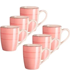 Kaffeebecher-Set, Steingut LUMACA Koralle