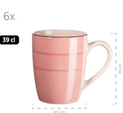 Kaffeebecher-Set, Steingut LUMACA Koralle