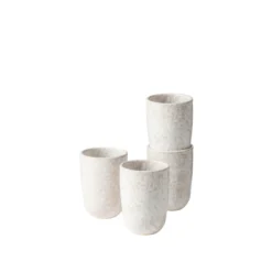 Kaffeebecher-Set, Steinzeug Alpenwiese Creme