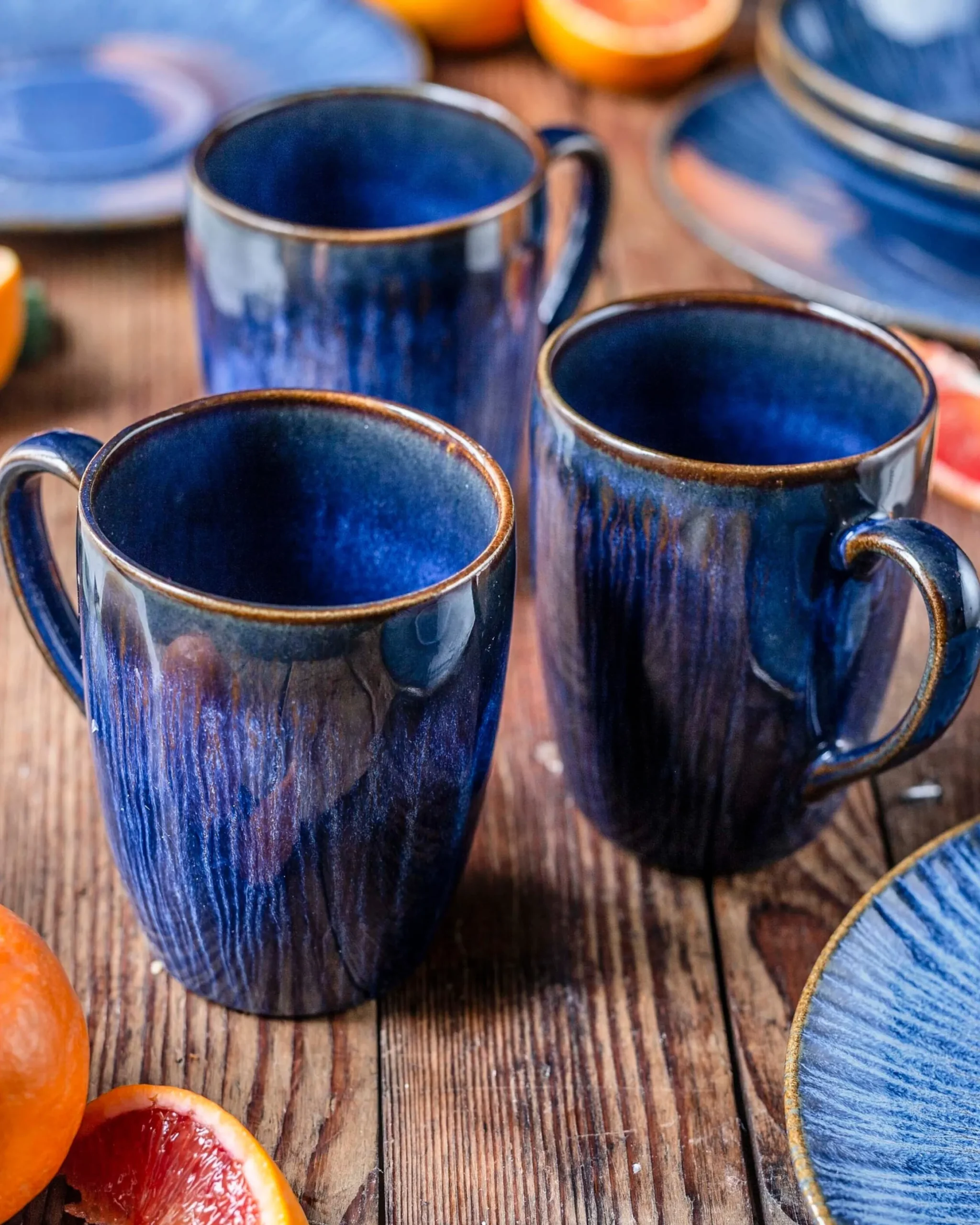 Kaffeebecher-Set, Steinzeug Eisfall