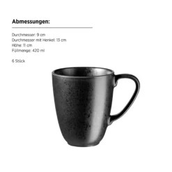 Kaffeebecher-Set, Steinzeug Essential