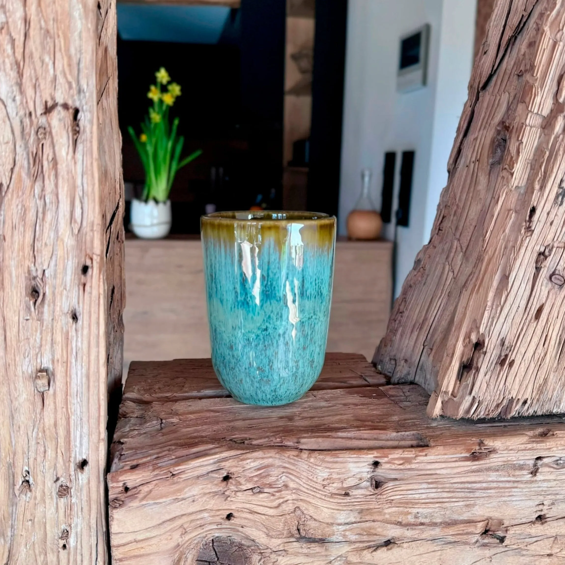 Kaffeebecher-Set, Steinzeug Flussufer blau, grün, braun