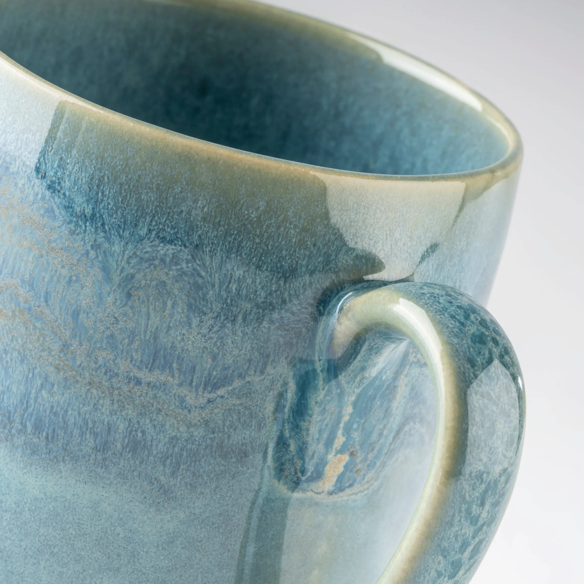 Kaffeebecher-Set, Steinzeug TIEFER SEE Blau / Grün