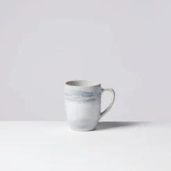 Kaffeebecher-Set, Steinzeug TIEFER SEE Grau / Weiß