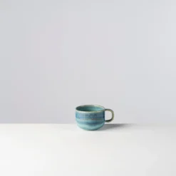 Kaffeeobertassen-Set, Steinzeug TIEFER SEE Blau / Grün