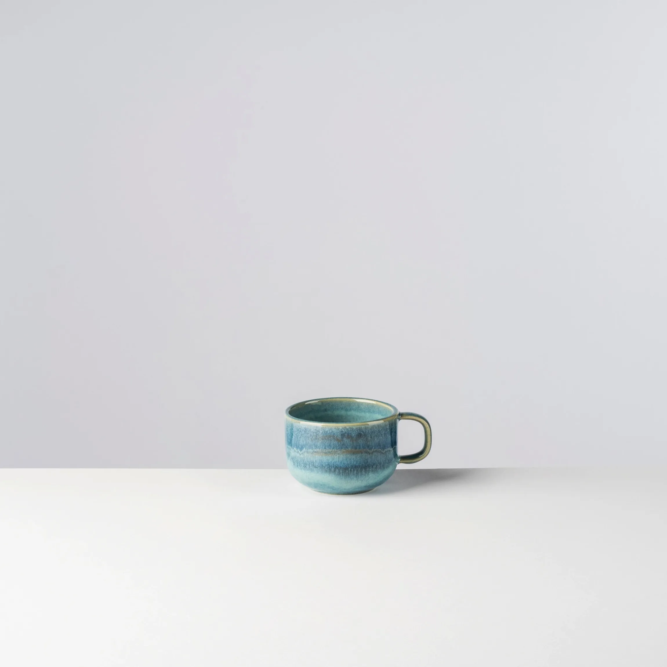 Kaffeeobertassen-Set, Steinzeug TIEFER SEE Blau / Grün