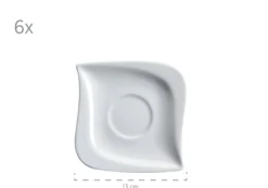 Kaffeeservice, Porzellan LA MUSICA 6 x Dessertteller, 6 x Kaffeetasse, 6 x Kaffeeuntertasse