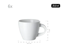Kaffeeservice, Porzellan LA MUSICA 6 x Dessertteller, 6 x Kaffeetasse, 6 x Kaffeeuntertasse