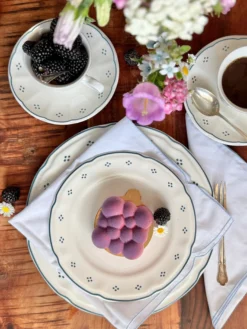 Kaffeeservice, Porzellan Lova Weiß / Blau