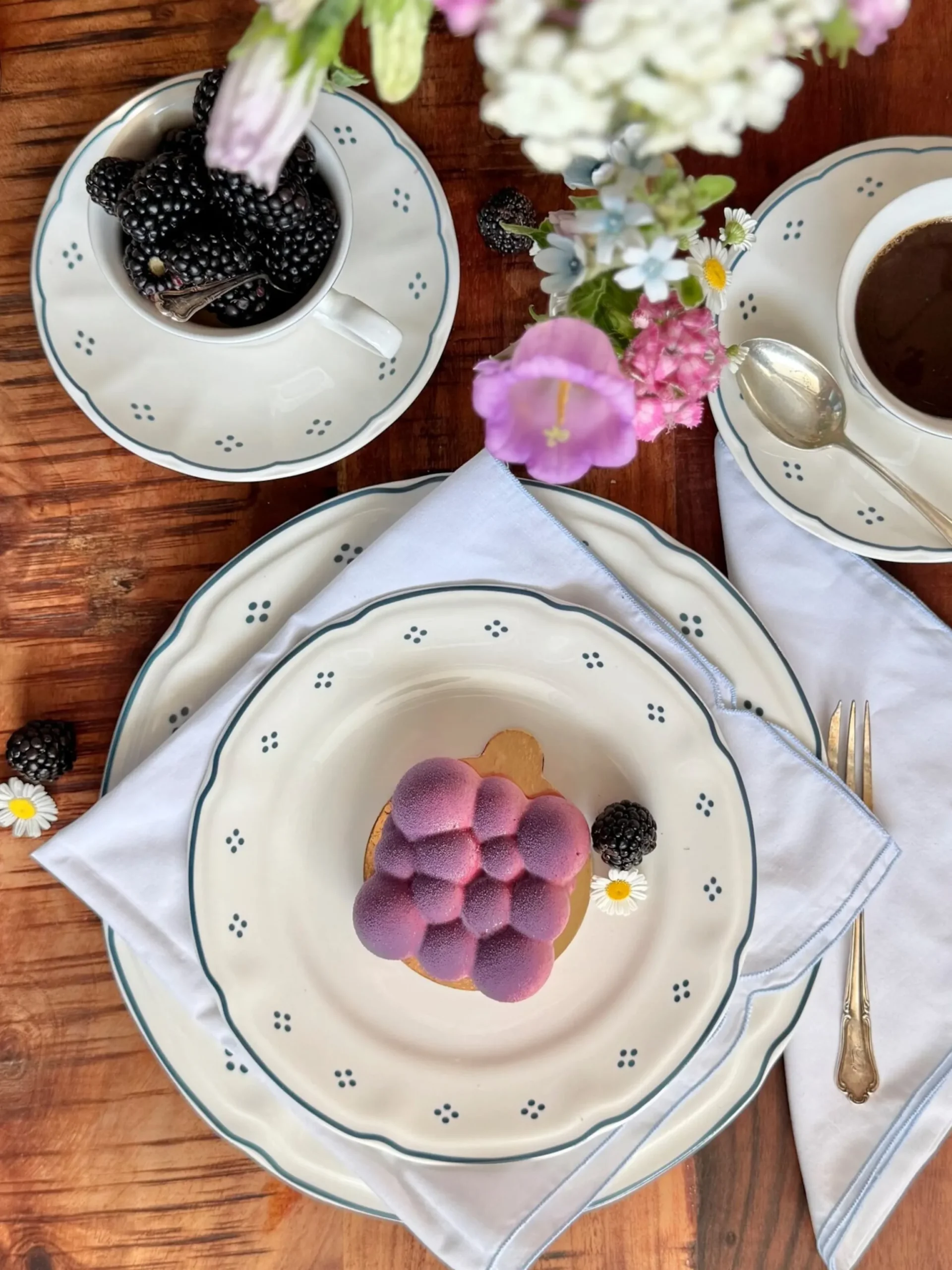 Kaffeeservice, Porzellan Lova Weiß / Blau