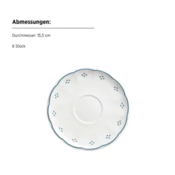 Kaffeeservice, Porzellan Lova Weiß / Blau
