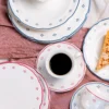 Kaffeeservice, Porzellan Lova Weiß / Rot