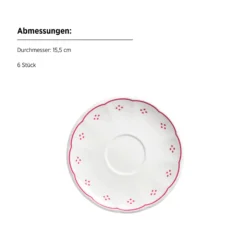 Kaffeeservice, Porzellan Lova Weiß / Rot