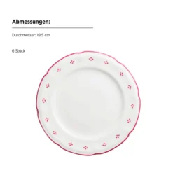 Kaffeeservice, Porzellan Lova Weiß / Rot
