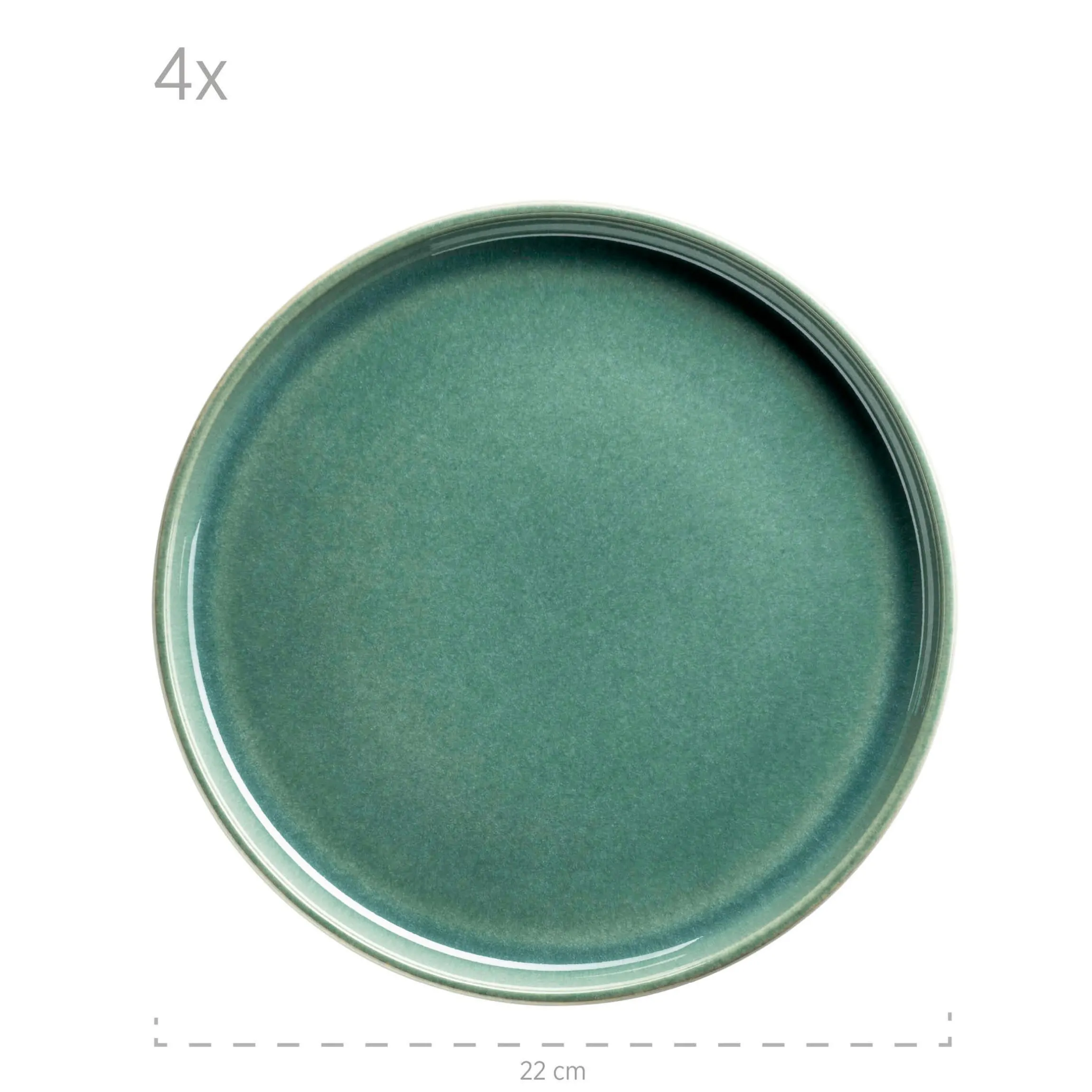 Kaffeeservice, Steinzeug Elina Uno 4 x Dessertteller, 4 x Kaffeetasse, 4 x Kaffeeuntertasse