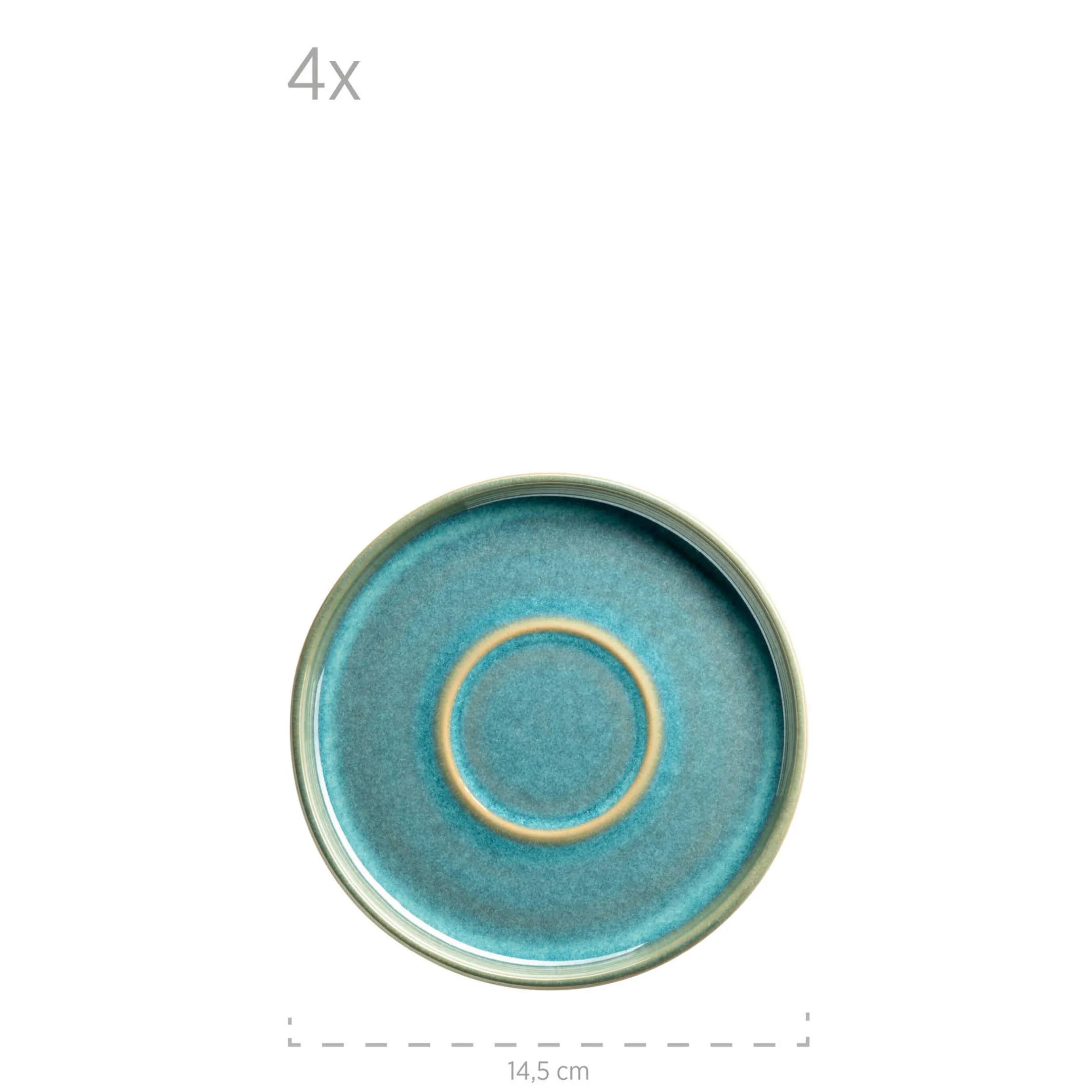 Kaffeeservice, Steinzeug Elina Uno 4 x Dessertteller, 4 x Kaffeetasse, 4 x Kaffeeuntertasse