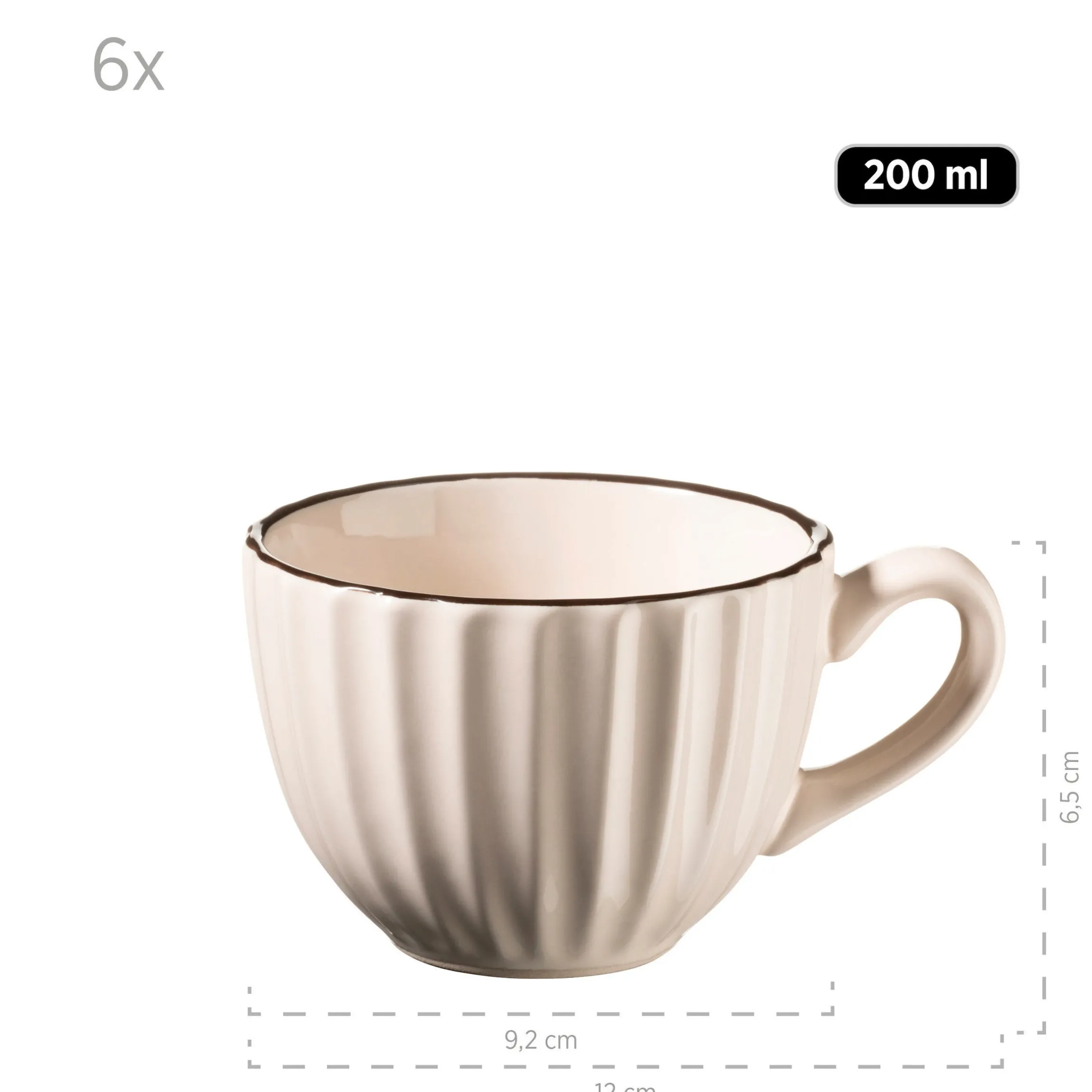 Kaffeeservice, Steinzeug Osita 6 x Speisteller, 6 x Dessertteller, 6 x Müslischüssel