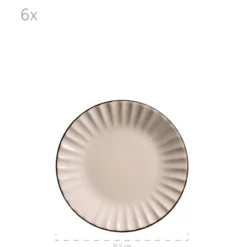 Kaffeeservice, Steinzeug Osita 6 x Speisteller, 6 x Dessertteller, 6 x Müslischüssel