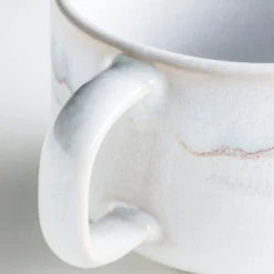 Kaffeeservice, Steinzeug TIEFER SEE Grau / Weiß