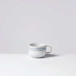 Kaffeeservice, Steinzeug TIEFER SEE Grau / Weiß
