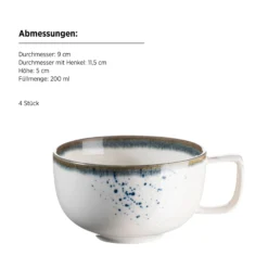Kaffeetassen-Set, Porzellan Pintar Beige / Blau