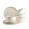 Kaffeetassen-Set, Porzellan Pintar Beige / Braun