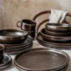 Kaffeeuntertassen-Set, Steinzeug Glockenklang