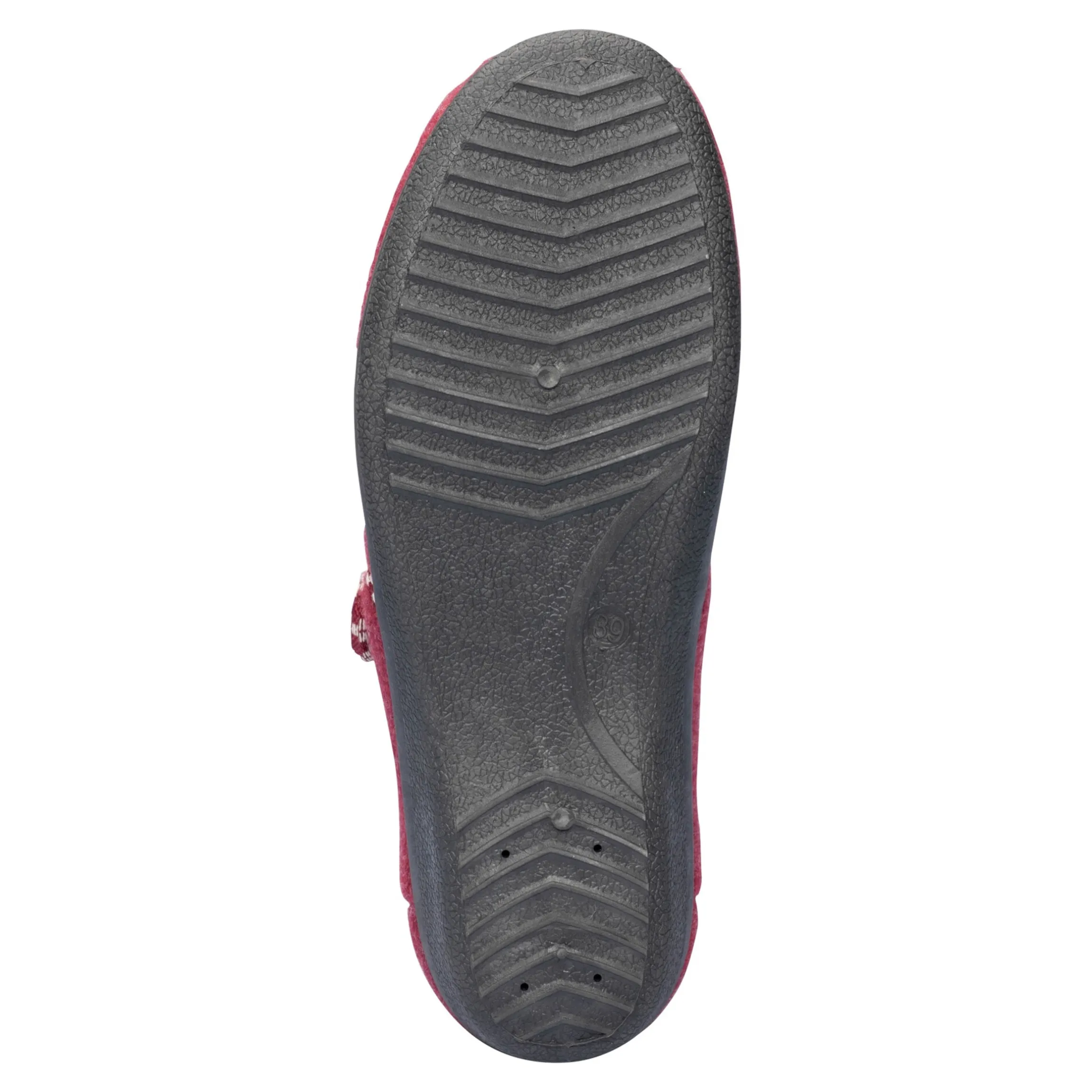 Klett-Hausschuh "Claudia" mit Wolle bordeaux