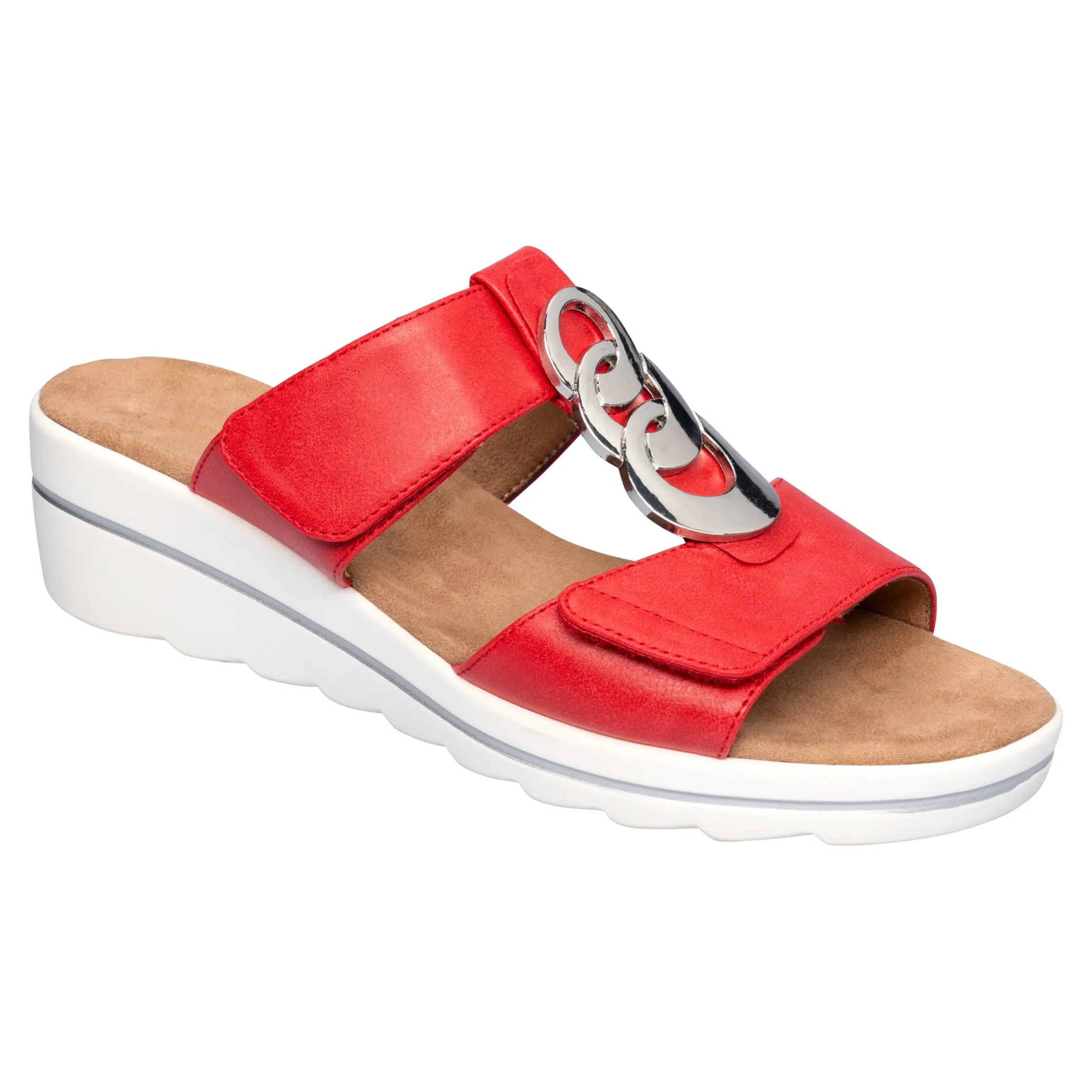 Klett-Pantolette "Elegant" rot