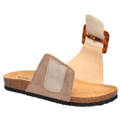 Klett-Pantolette „Miriam“ taupe