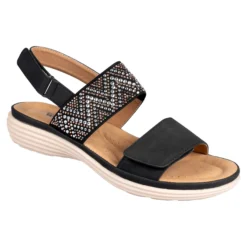 Klett-Stretchsandalette „Saskia“ schwarz