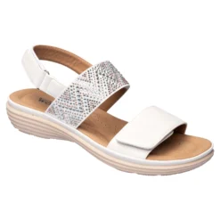 Klett-Stretchsandalette „Saskia“ weiß