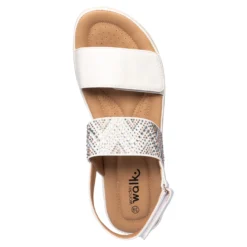 Klett-Stretchsandalette „Saskia“ weiß
