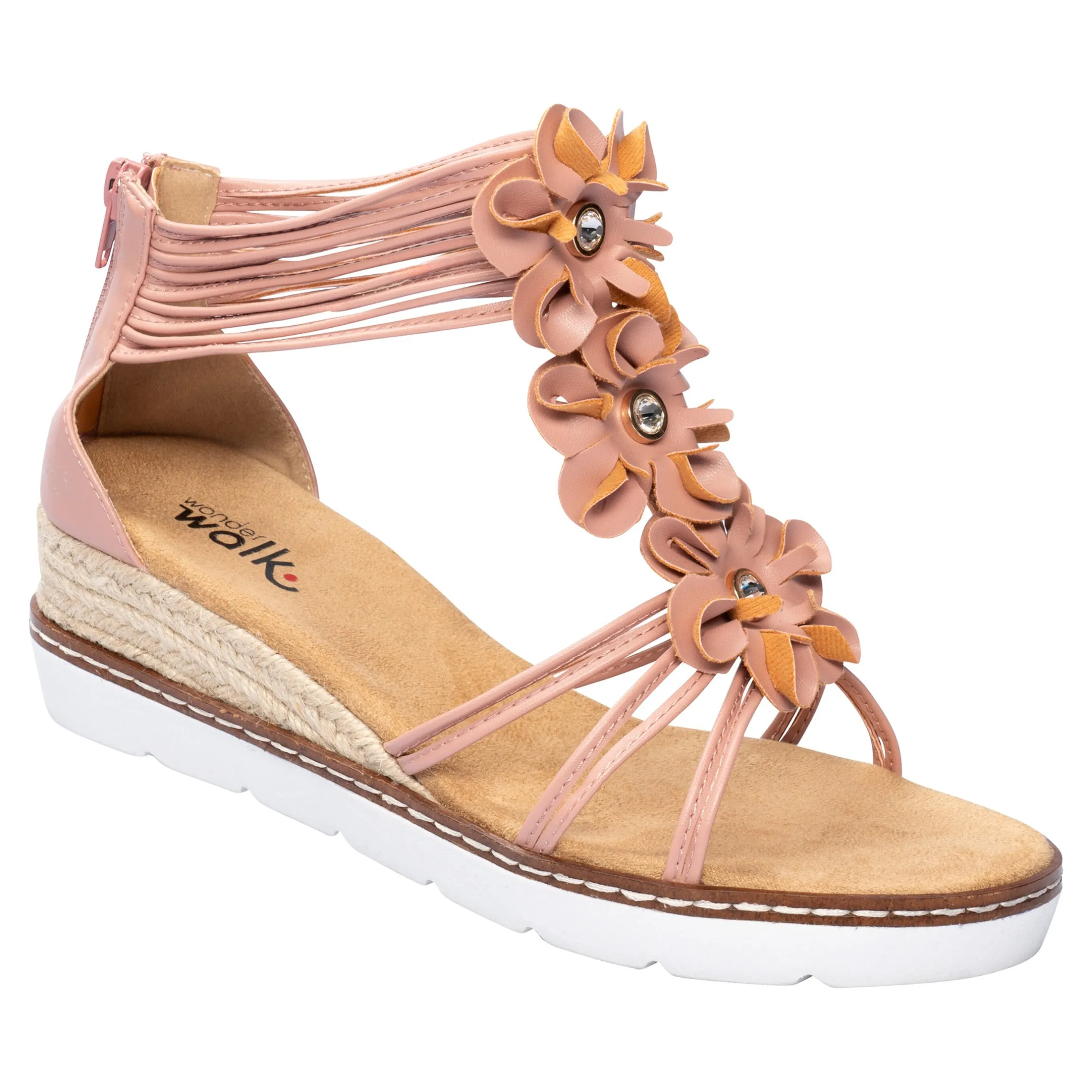 Knöchel-Sandalette "Blume" nude