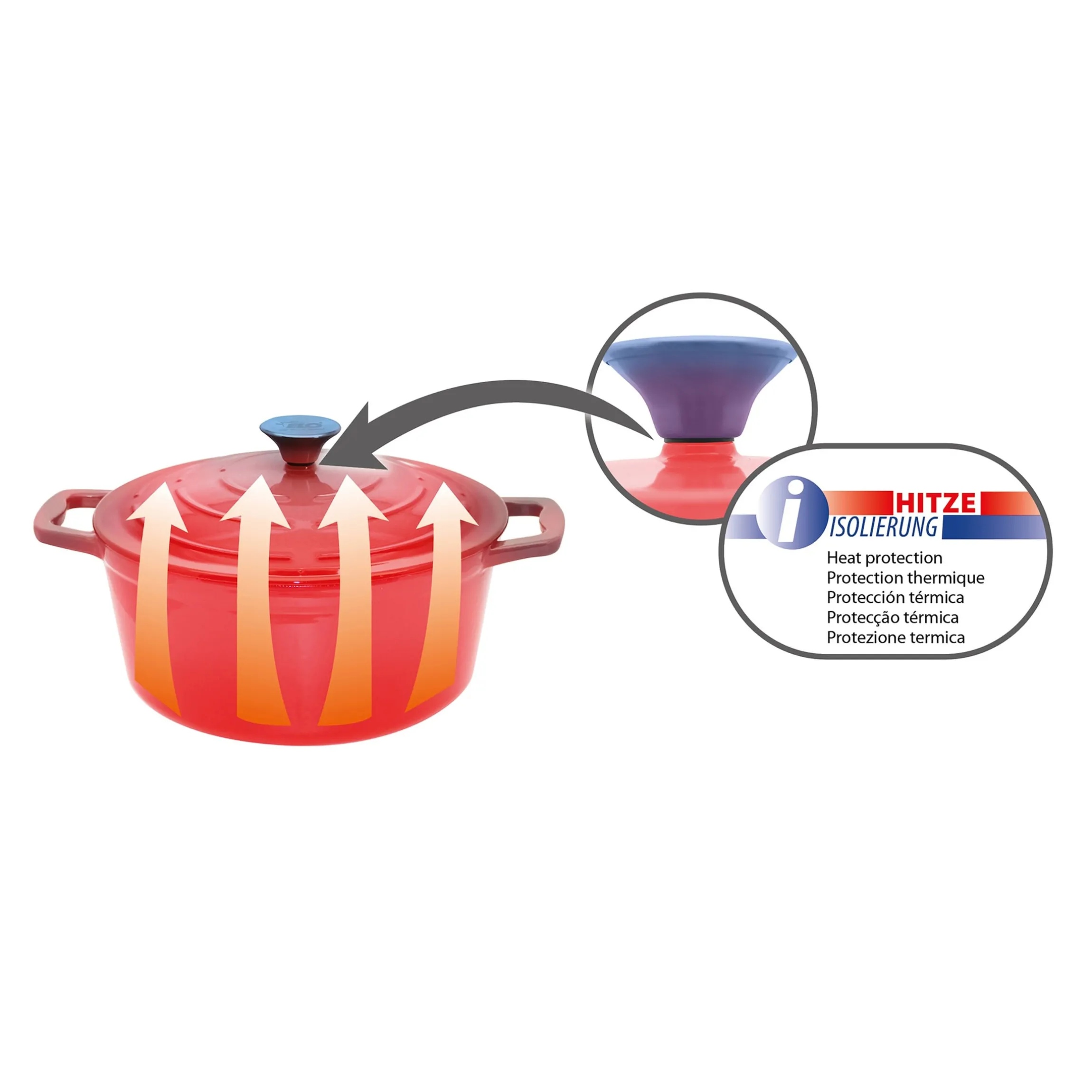 Kochtopf Gusseisen rund, 4,5l
