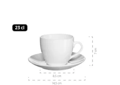 Kombiservice, Porzellan BARCA 6 x Speiseteller, 6 x Suppenteller, 6 x Dessertteller, 6 x Kaffeetasse, 6 Kaffeeuntertasse