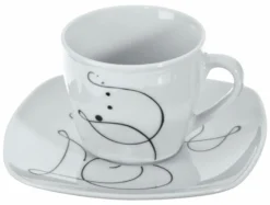 Kombiservice, Porzellan CHANSON 6 x Speiseteller, 6 x Suppenteller, 6 x Dessertteller, 6 x Kaffeetasse, 6 Kaffeeuntertasse