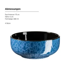 Kombiservice, Steinzeug Filippa Blau