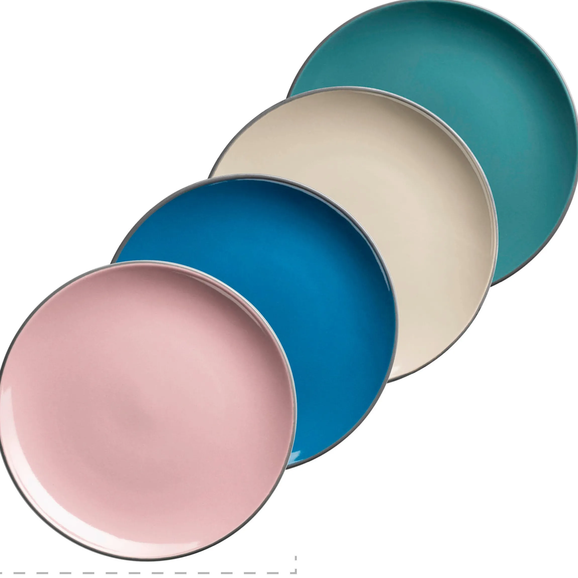 Kombiservice, Steinzeug Maila Petrol, Altrosa, Beige, Dunkelblau