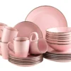 Kombiservice, Steinzeug METALLIC RIM Rosa